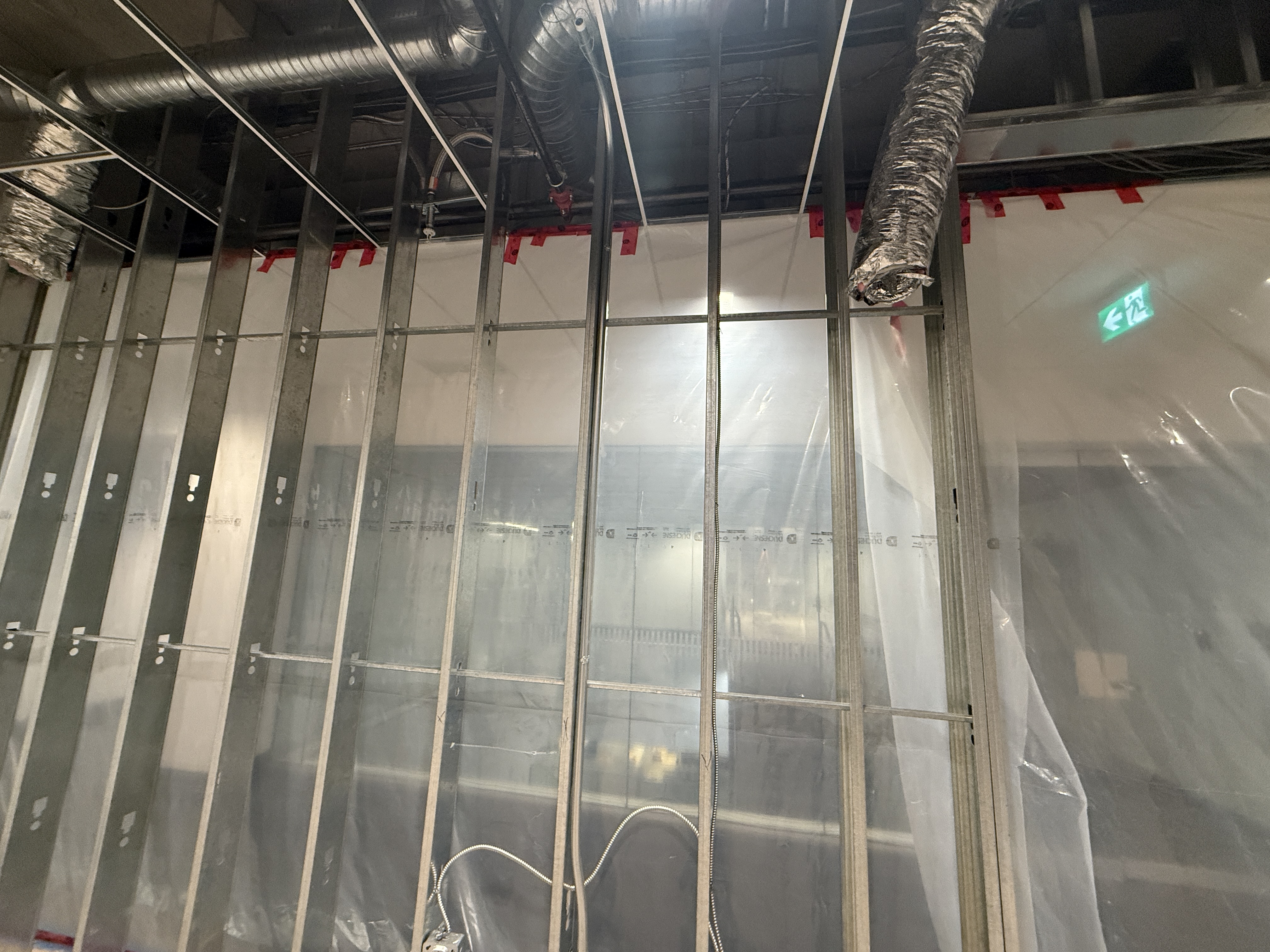 Full-height steel-stud wall framing at the City of Surrey Operations Building