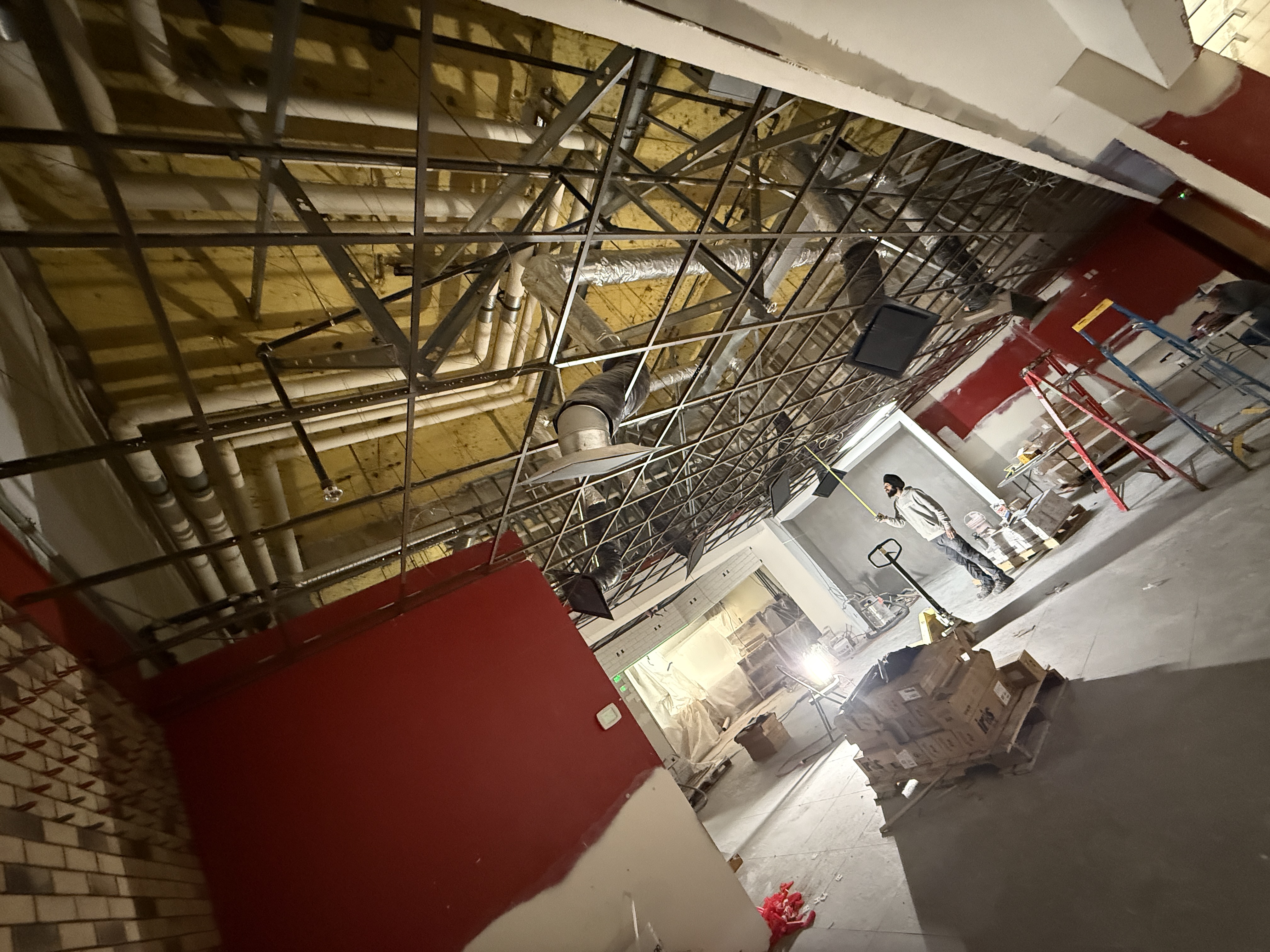 Burger King Surrey commercial ceiling grid installation in progress